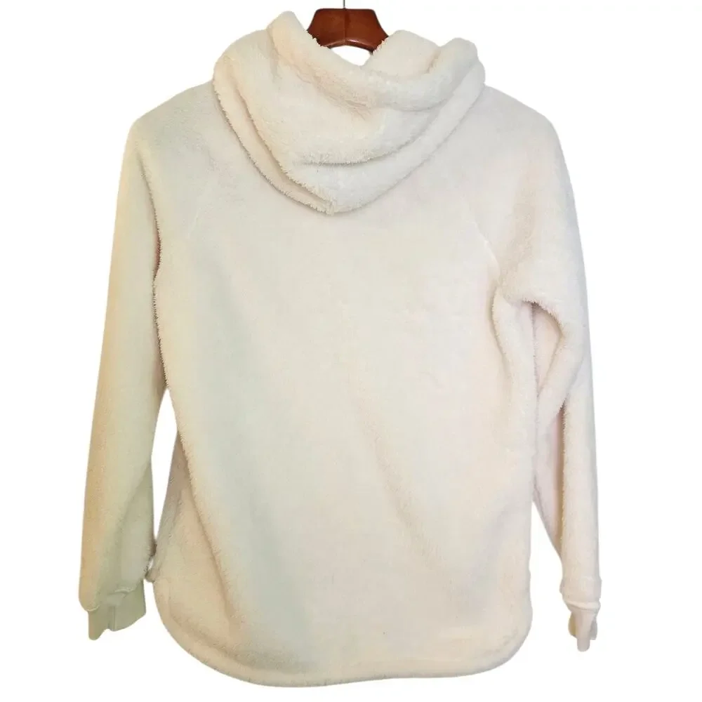 Abercrombie & Fitch Kids White Sherpa Hoodie Sweatshirt